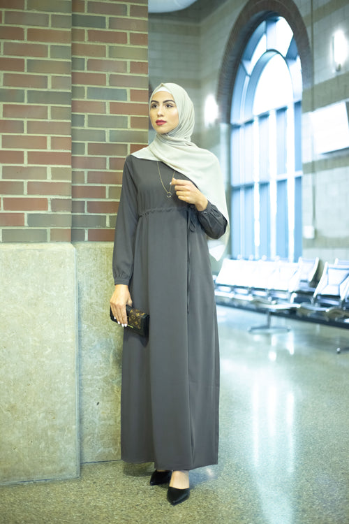 Taupe Waist Belt Abaya