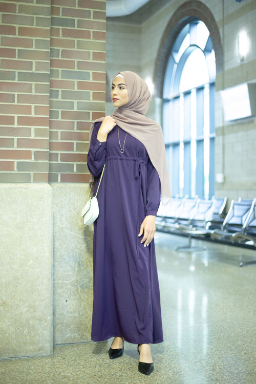 Purple Waist Belt Abaya